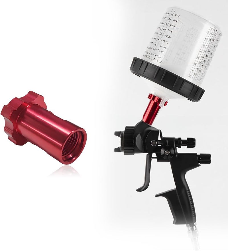 Yourkar Spray Gun Cup Adapter, M16 Durable Aluminum Female Spray Paint Gun Cup Adapter Replacement, Spray Gun Cup Adapter Pitch 1.5mm Fit for PRO-88 LT300 W400, Car Accessories - Image 1
